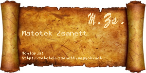 Matotek Zsanett névjegykártya