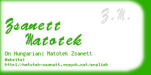 zsanett matotek business card